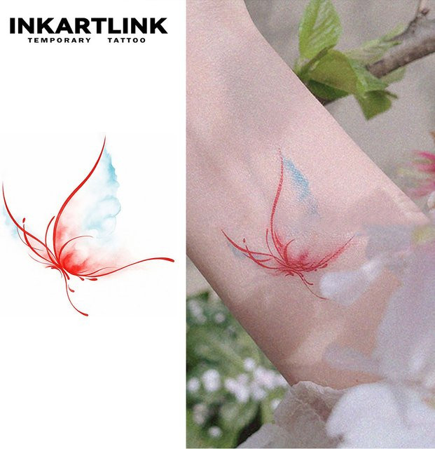 INKARTLINK Temporäre Tattoo Aufkleber Schmetterling, Unisex, wasserfest - Bild 1