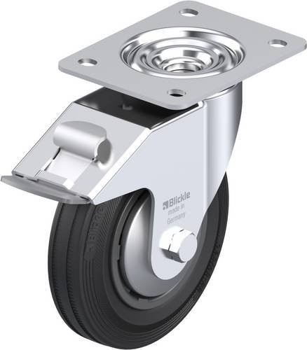 Blickle Lenkrolle LE-VPP 160G-FI-FA mit Feststeller in Silber und Schwarz, Rad-Durchmesser: 16 cm, Tragfähigkeit: 135 kg - Bild 1