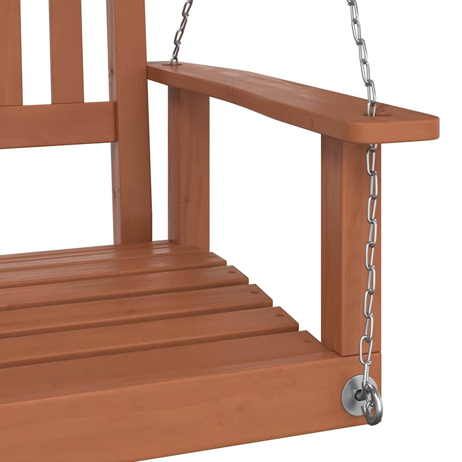 vidaXL Gartenschaukel aus Tannenholz mit Metallketten und Armlehnen in Braun - Bild 3