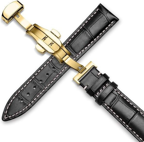 Uhrenarmband Kalbsleder, Schwarz, Herren - Bild 1