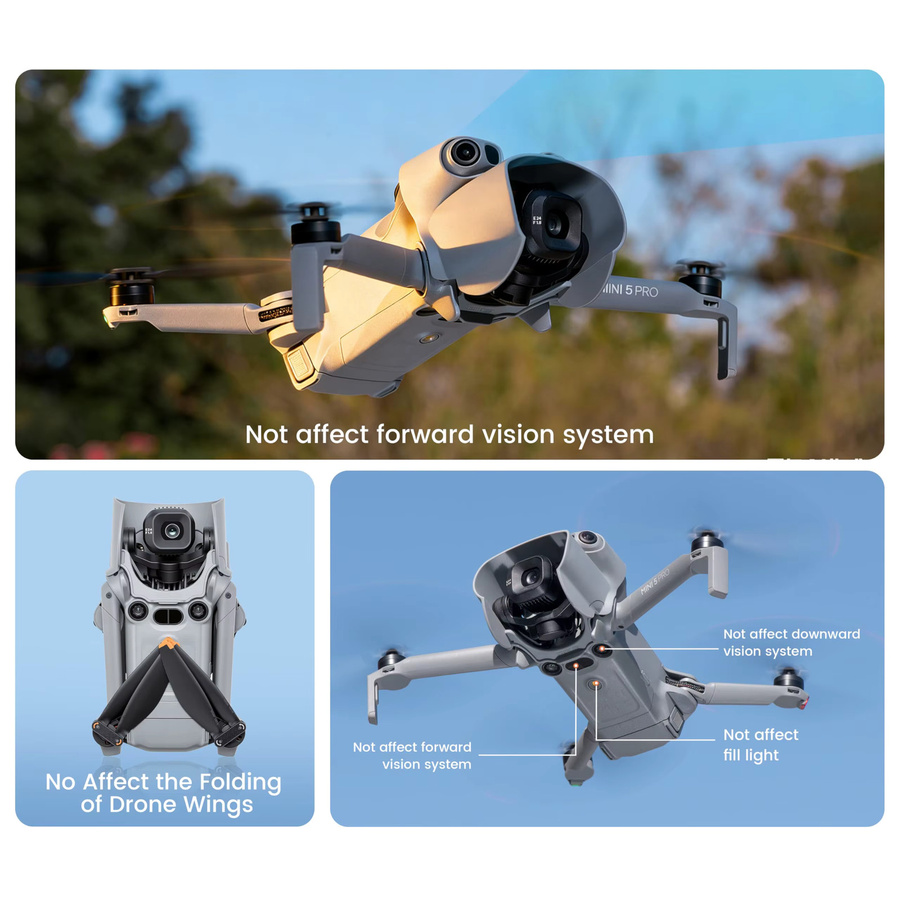 STARTRC Schnellverschluss Gimbal-Schutz und Sonnenschutzabdeckung für DJI Mini 5 Pro Drohne in Grau - Bild 4