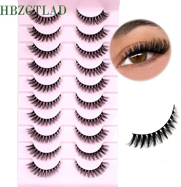 AMSDCN Künstliche Wimpern, 10 Paar, 3D-Natürlich, Katzenaugen-Look - Bild 1