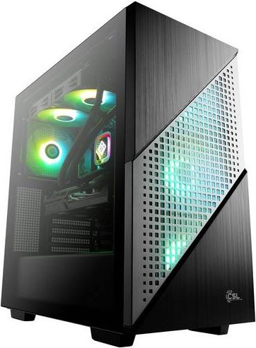 CSL Computer Gaming PC M10280 Desktop PC in Schwarz mit AMD Ryzen 7 7800X3D, 16GB RAM, 1000GB SSD und AMD Radeon RX 7600 XT 20GB GDDR6 - Bild 1
