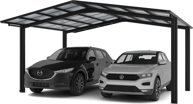 Ximax Alu Doppelcarport Linea Typ 80 Schwarz B/T: 545,6 x 495,4 cm - Bild 1