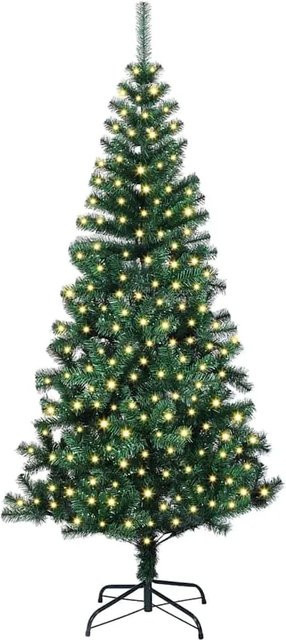 vidaXL Künstlicher Weihnachtsbaum mit LED-Beleuchtung in Grün, Höhe: 180 cm - Bild 1