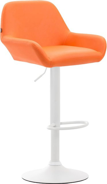 TPFLiving Barhocker Bragnum mit Metallgestell und Kunstleder in Orange und Weiß, B/T/H: 52 x 52 x 109 cm - Bild 1