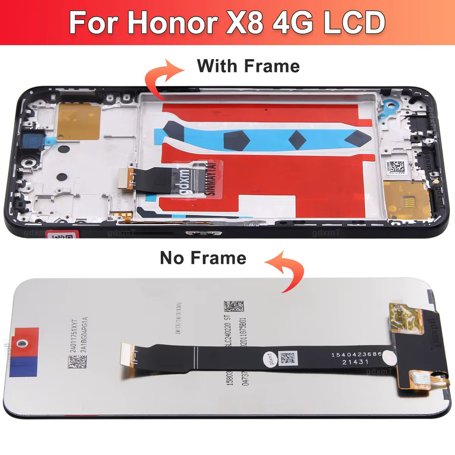 Sinmaytai 6.7 Zoll LCD-Display mit Rahmen und Touchscreen Digitalisierer Baugruppe für Honor X8 in Schwarz - Bild 1
