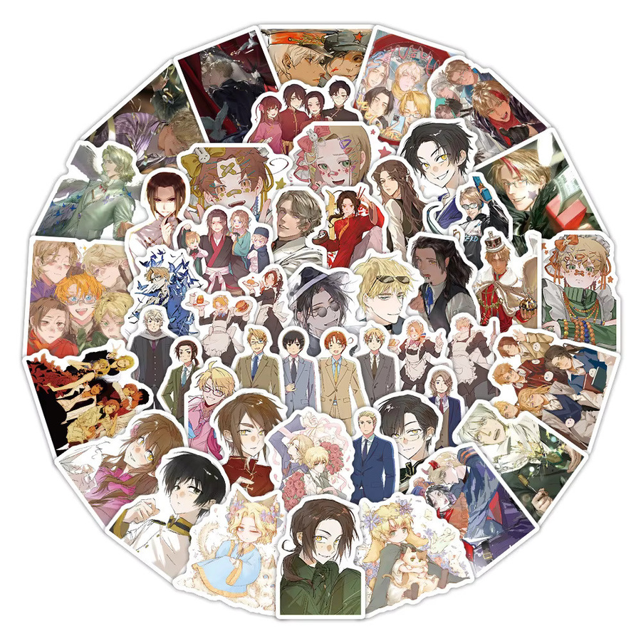 60 Stück Anime Hetalia Axis Powers Aufkleber Set in Multicolour für Laptop, Telefon und Scrapbook - Bild 2