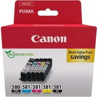 Canon Original Tinten Multipack PGI-580/CLI-581 5er-Pack Schwarz, Cyan, Magenta, Gelb (2078C007) - Bild 1