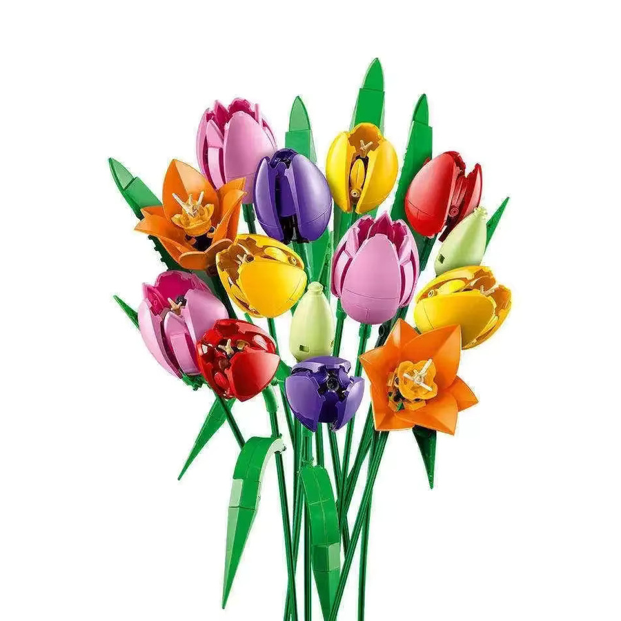 GSF Pflanzen-Tulpenstrauß, Haus-Baustein-Dekoration, 576 Teile - Bild 2