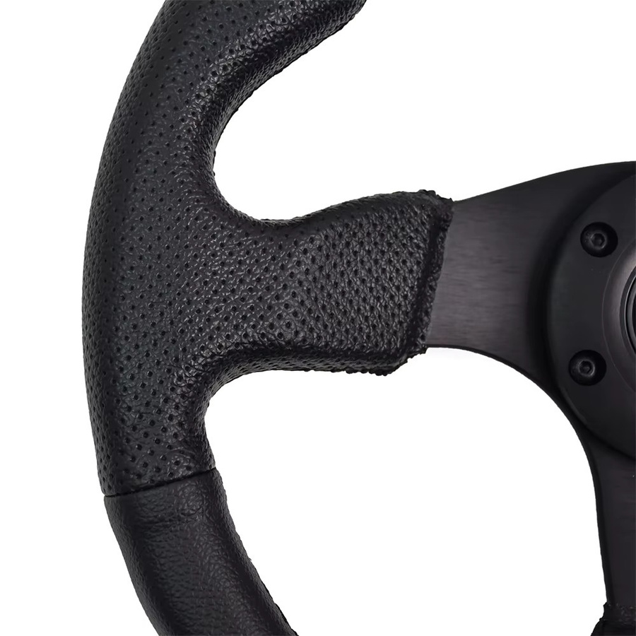 TIYPEOR Klassisches Drift-Simulationslenkrad aus schwarzem PVC-Leder, Durchmesser: 330 mm, Durchmesser: 40 mm - Bild 5