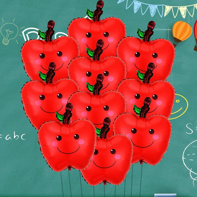 Rote Apfel Folienballons für die Back to School Dekoration im Klassenzimmer und Schulhof - Bild 1