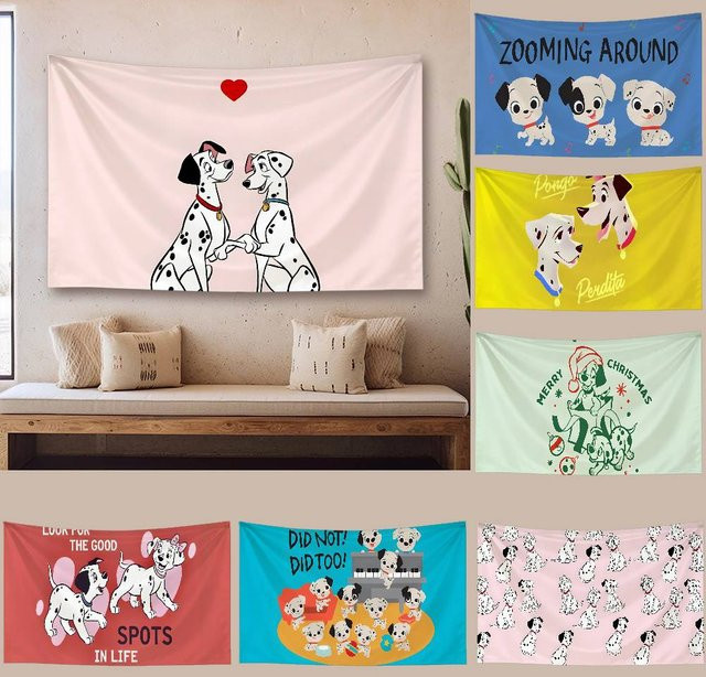 Beast Kingdom Wandteppich 101 Dalmatiner Animal Print in Pink als Art-Deco Wandbehang für dein Zuhause - Bild 1