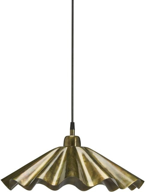 PR Home Aira Pendelleuchte in Goldfarben aus Messing mit Wellenform und E27 Fassung - Bild 1