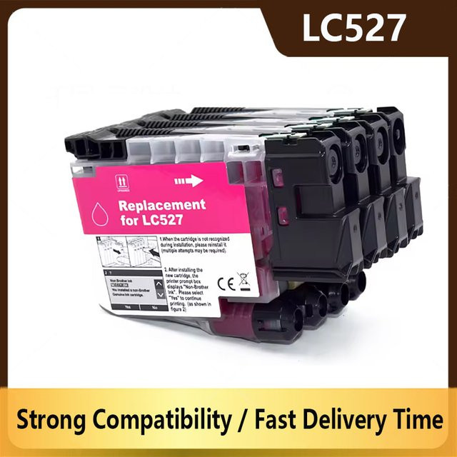 LC527 kompatible Tintenpatrone in Pink für Brother MFC-J4350DW und MFC-J4550DW Drucker - Bild 1