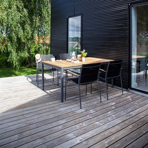 Cinas Gartenmöbelset aus Teakholz und Aluminium für 4 Personen in Grau und Anthrazit - Bild 1