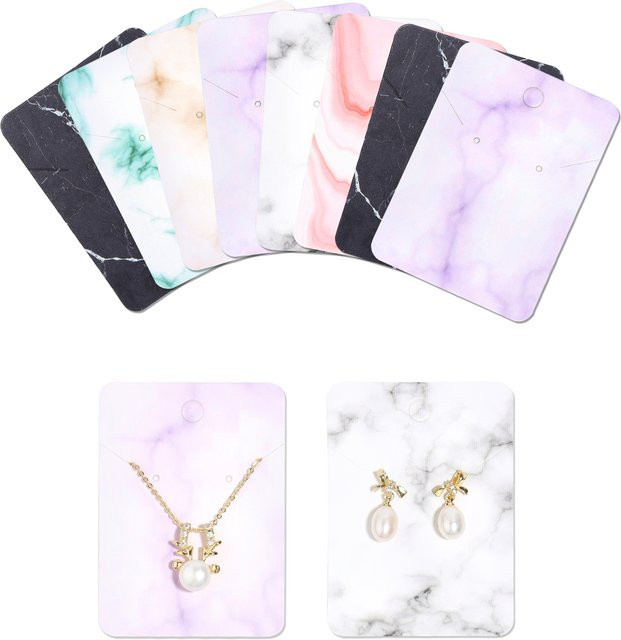 50er Set Schmuckdisplay Karten von filluck für Ohrringe und Halsketten in Pink und Multicolour aus Papier - Bild 1