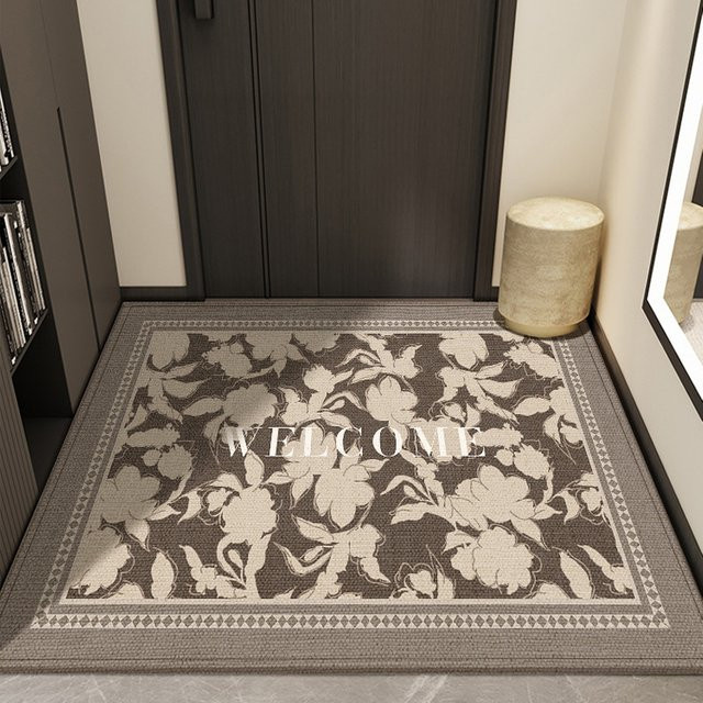 VIKAMA Nordic Teppich mit Blumenmuster in Beige, rechteckiger Samt-Staubteppich aus Polyester für Wohnzimmer und Eingangsbereich, B: 60 cm, T: 40 cm - Bild 1