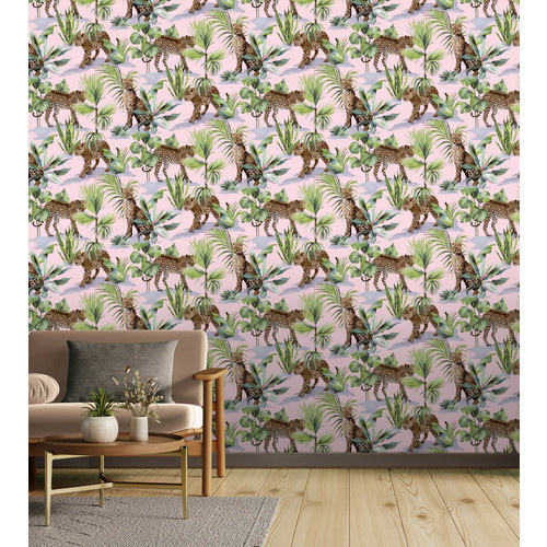 Selbstklebende Rasch Vliestapete Savanna mit exotischer Landschaft und Tieren, Mehrfarbig (Braun, Grün, Grau), B: 0,53 m x L: 6 m - Bild 2