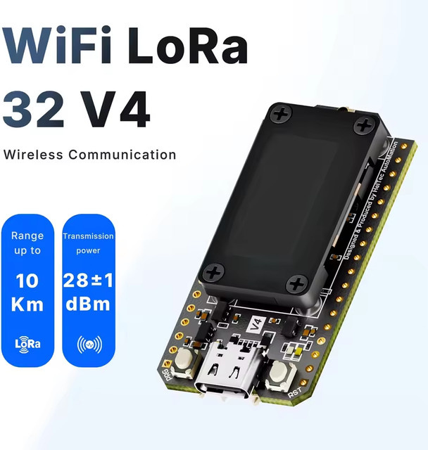 Heltec LoRa 32 V4 ESP32 SX1262 Entwicklungsboard mit 0,96 Zoll OLED-Display, WiFi und Bluetooth in Schwarz - Bild 1