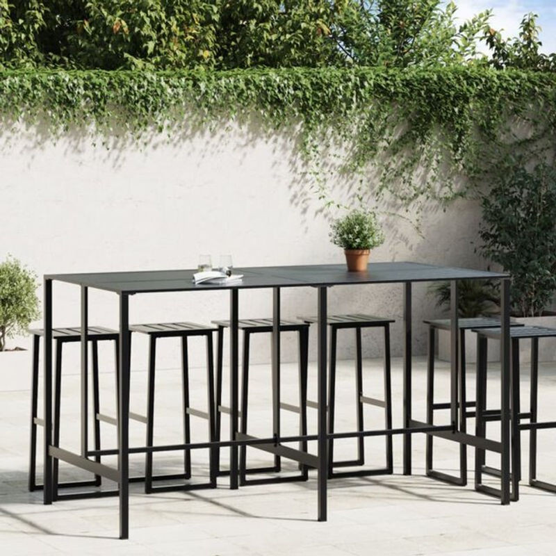 Vidaxl Bartisch im Industrial Design aus pulverbeschichtetem Stahl, Schwarz, B/T/H: 200 x 100 x 110 cm - Bild 1