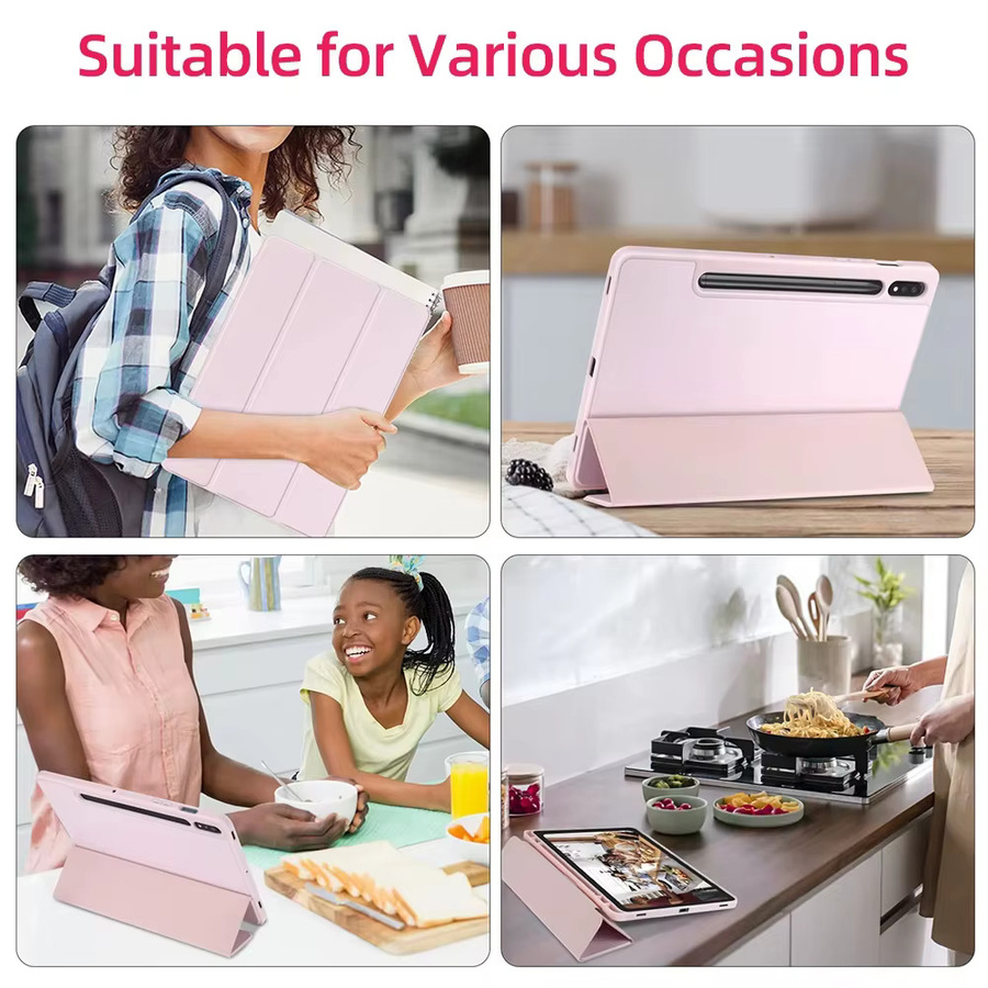 Samsung Tablet Hülle mit Stiftschlitzabdeckung für Tab S6 Lite, S7, S8, S9, S10 Serie und A9 Plus, Blau und Pink - Bild 4