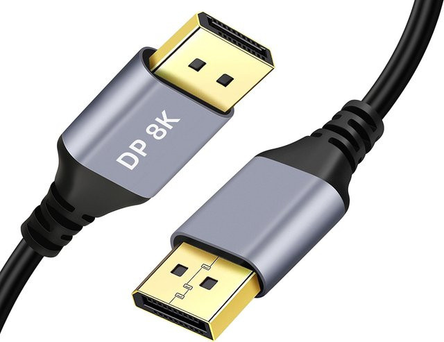 Siparnuo DisplayPort DP-Kabel 1.4 in Schwarz für 8K@60Hz, 4K@144Hz und 2K@165Hz mit 32,4 Gbit/s für Video-Audio-Projektoren und Router - Bild 1