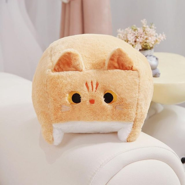 Yiran toy Katzenkissen Plüschtier, quadratisch, orange, 20cm - Bild 1