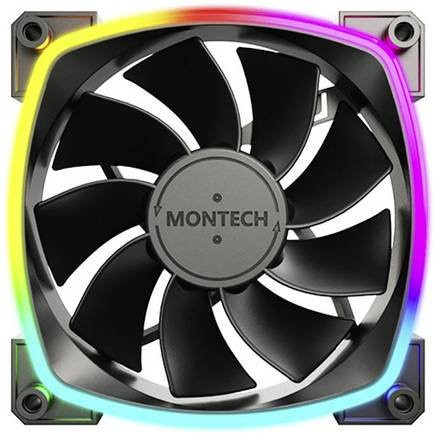 Montech RX120 PWM ARGB PC-Gehäuselüfter Schwarz Multicolour B/H/T: 120 x 120 x 25 mm - Bild 2