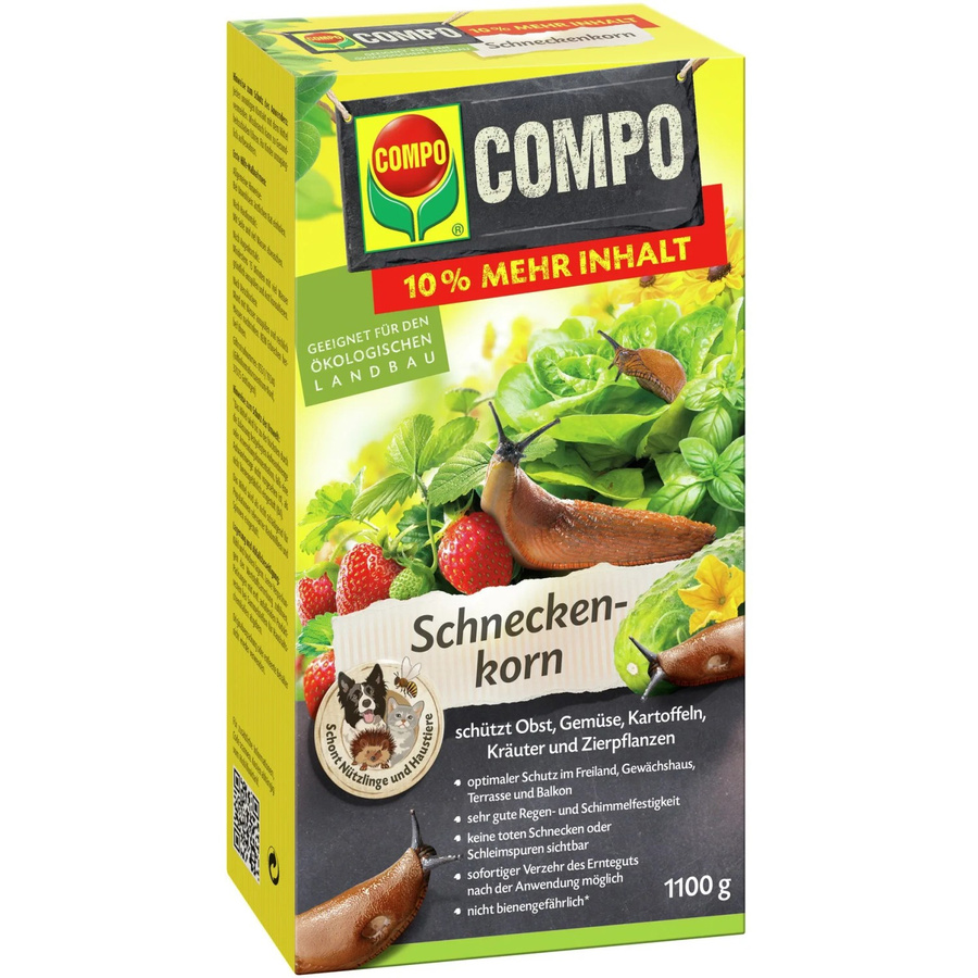 Compo Schneckenkorn Granulat für Freiland, Gewächshaus, Balkon und Terrasse, 1100 g - Bild 2