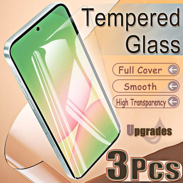 3-teiliges Upgrade Displayschutz-Set aus 9H gehärtetem Glas für Samsung Galaxy A56 5G, transparent, Fingerabdruck-Entsperrung kompatibel - Bild 1
