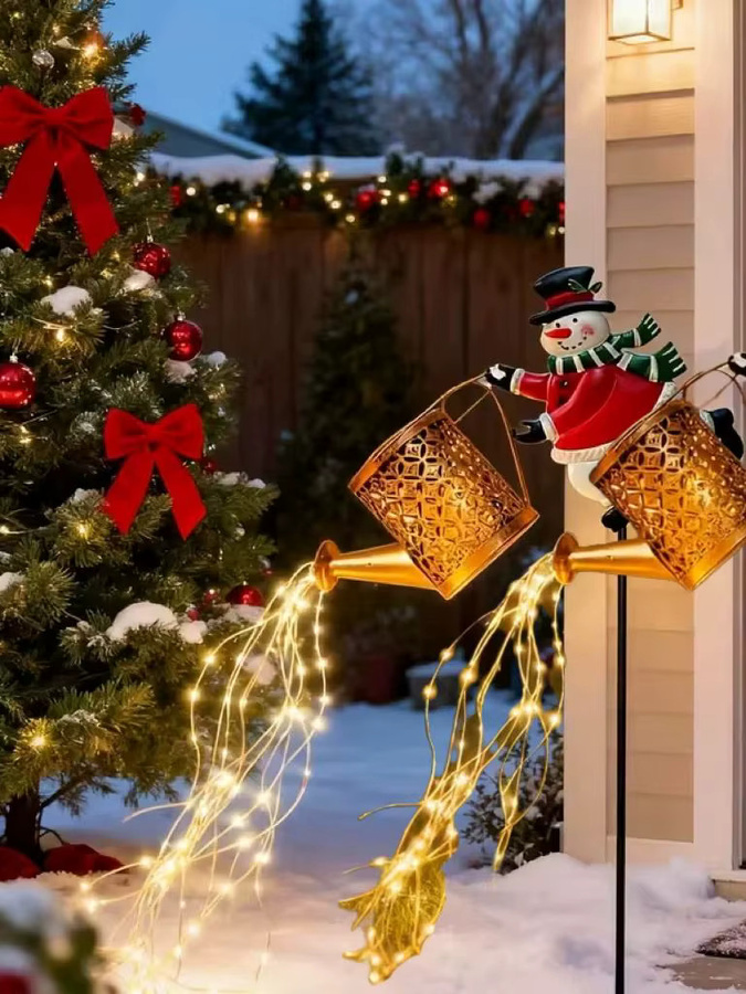Leclstar Solar Gartenleuchte aus Metall in Mehrfarbig als Schneemann und Santa Claus für die Weihnachtsdekoration im Außenbereich - Bild 4