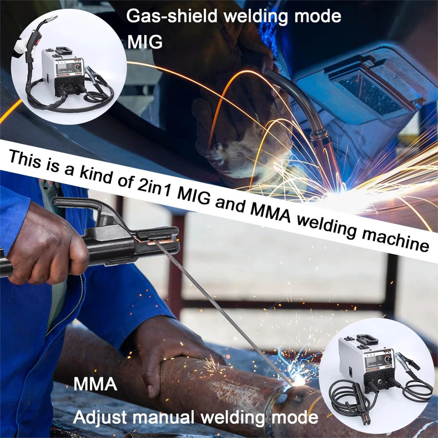 GECOFEER 2-in-1 MIG MMA 160A Schweißgerät mit DC Inverter IGBT und automatischer Drahtzuführung für Gas- und gasfreies Schweißen - Bild 4