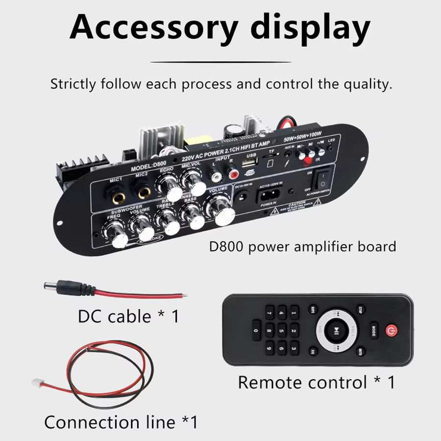 Aideepen Bluetooth 5.0 Digitalverstärkerplatine 2.1 Kanal in Schwarz mit 100W Ausgangsleistung und einstellbarem Bass und Höhen für dein Home Sound System - Bild 5