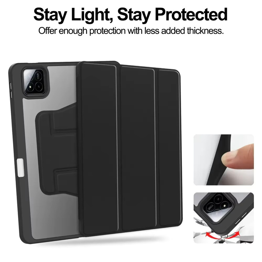 360-Grad-Drehhülle für Xiaomi Pad 7 und Pad 7 Pro mit Stifthalter, 11,2 Zoll Tablet-Case in Schwarz oder Grau - Bild 6
