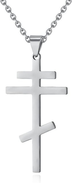 YIRAN Kreuzkette Edelstahl, Silber, Unisex - Bild 1