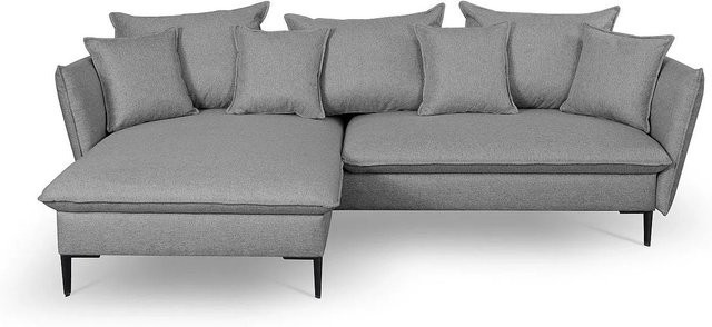 Pascal Morabito Schlafsofa Lazare in Grau mit L-Form und Stoffbezug - Bild 1