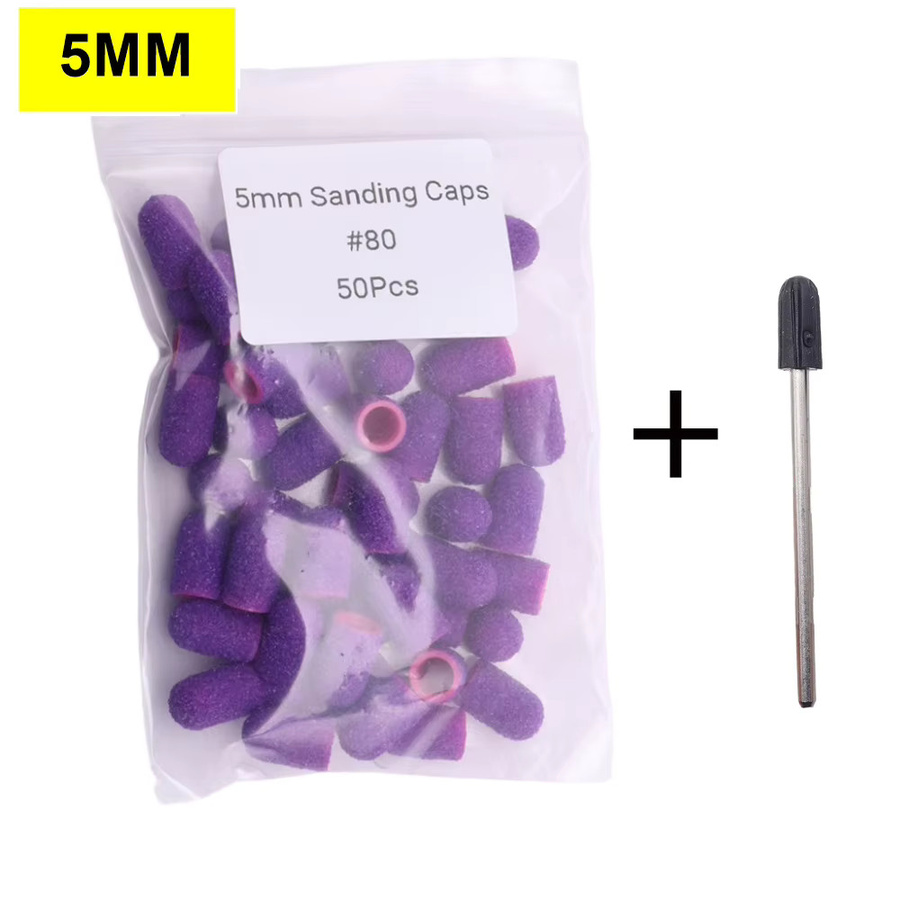 Easy Nail Nagel Bohrer Schleifkappen mit Gummibändern, 50 Stück, Unisex - Bild 3