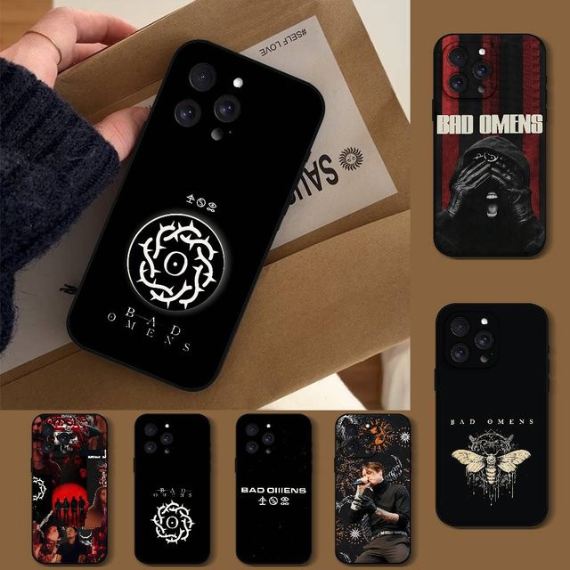 Mesuca Bad Omen Noah Logo Handyhülle für iPhone 17 16 15 14 13 12 11 Pro Max Mini X Xs XR in Schwarz aus Silikon - Bild 1