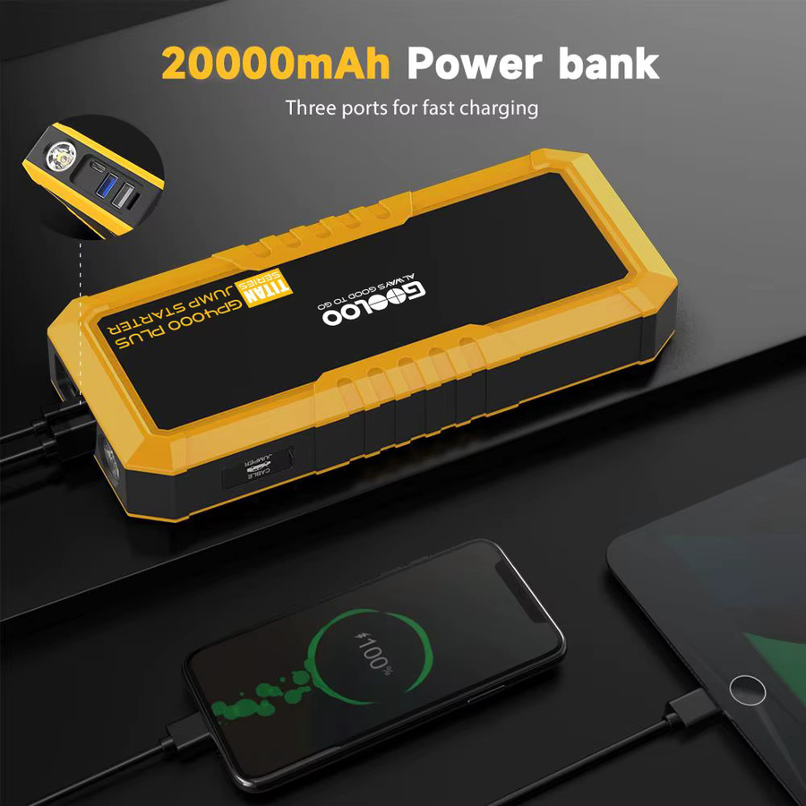 GOOLOO Auto-Starthilfe Powerbank 20000mAh mit 4000A Booster in Gelb - Bild 6