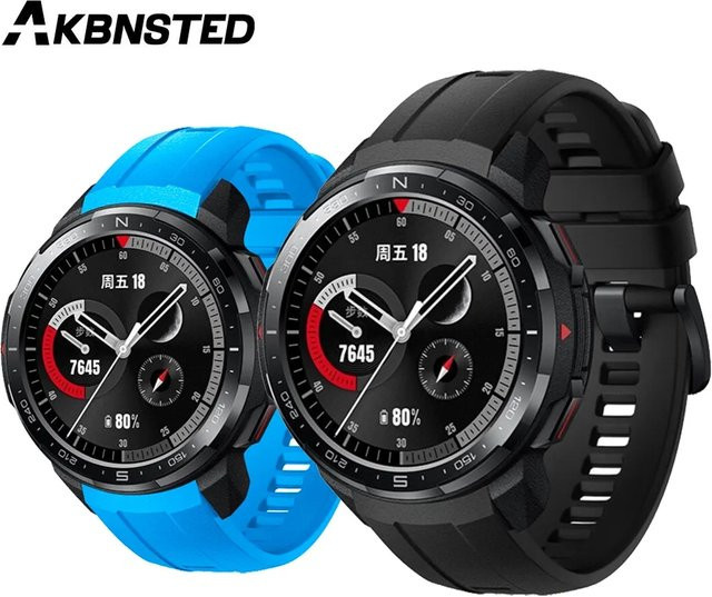 Akbnsted Uhrenarmband Silikon, Schwarz, Unisex - Bild 1