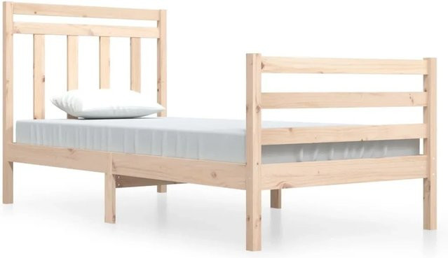 vidaXL Massivholzbett aus Kiefernholz in Braun, rustikales Bett B/T/H: 90 x 200 cm - Bild 1