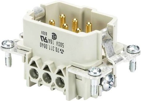 Wieland Electric Steckereinsatz 70.311.0640.0, 6-polig, weiß, 10 Stück - Bild 1