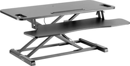 SpeaKa Professional SP-DESK-001 Sitz-Steh-Schreibtischaufsatz in Schwarz mit Höhenverstellung von 110 bis 505 mm - Bild 1