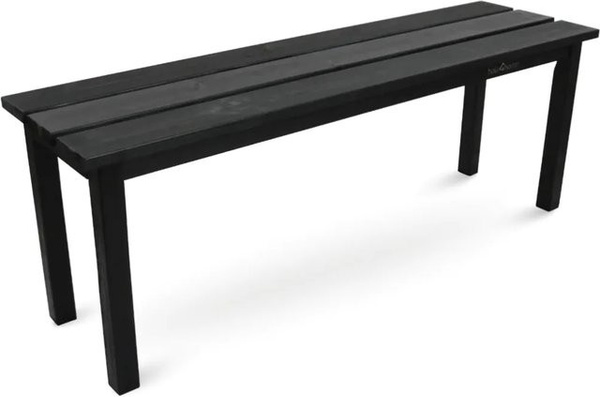 DELUKE Gartenbank LYDIA 3-Sitzer aus Tannenholz wetterfest Schwarz Breite: 118 cm
