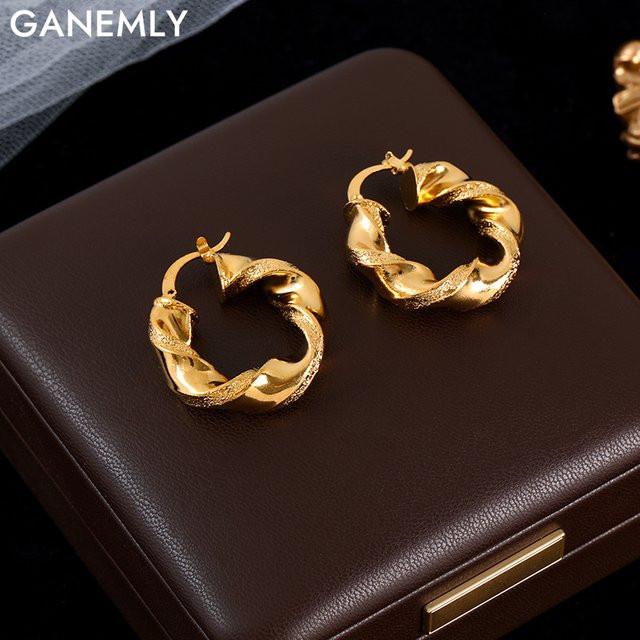 GANEMLY Ohrringe, Edelstahl, Gold, Damen - Bild 1