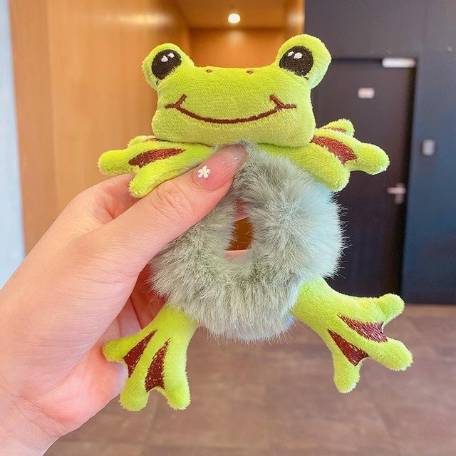 Haargummi Yiran toy, Frosch Panda Plüsch, Gelb, Mädchen - Bild 1