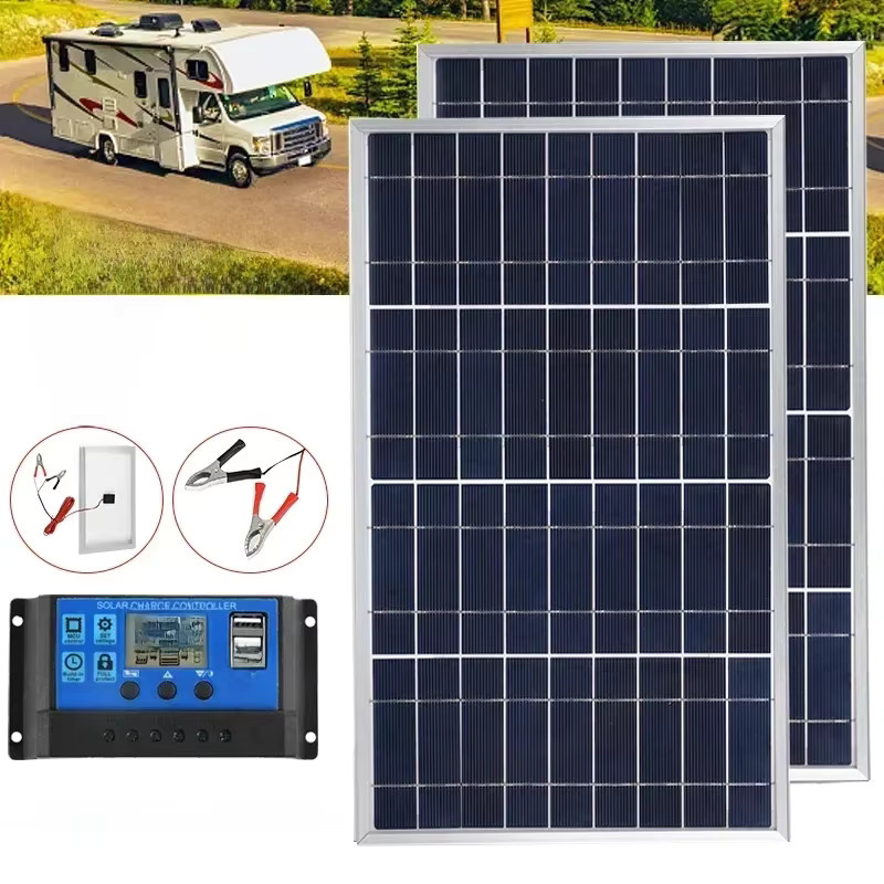 Luxuglow 600W Solarpanel-Kit mit polykristallinen Solarzellen, 12V tragbarer Solargenerator mit USB-C Anschluss in Blau - Bild 5