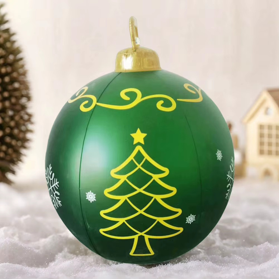 APWIKOGER Aufblasbare Weihnachts-Deko Kugel in Rot mit Licht, 60 cm Durchmesser, PVC Outdoor Ornament - Bild 3