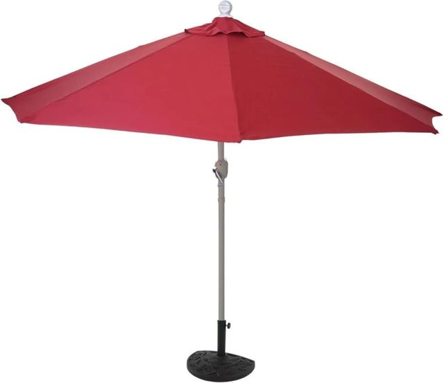 MCW Sonnenschirm Lorca halbrund in Bordeaux mit Ständer, UV 50+ aus Polyester und Aluminium, Durchmesser: 270 cm - Bild 2